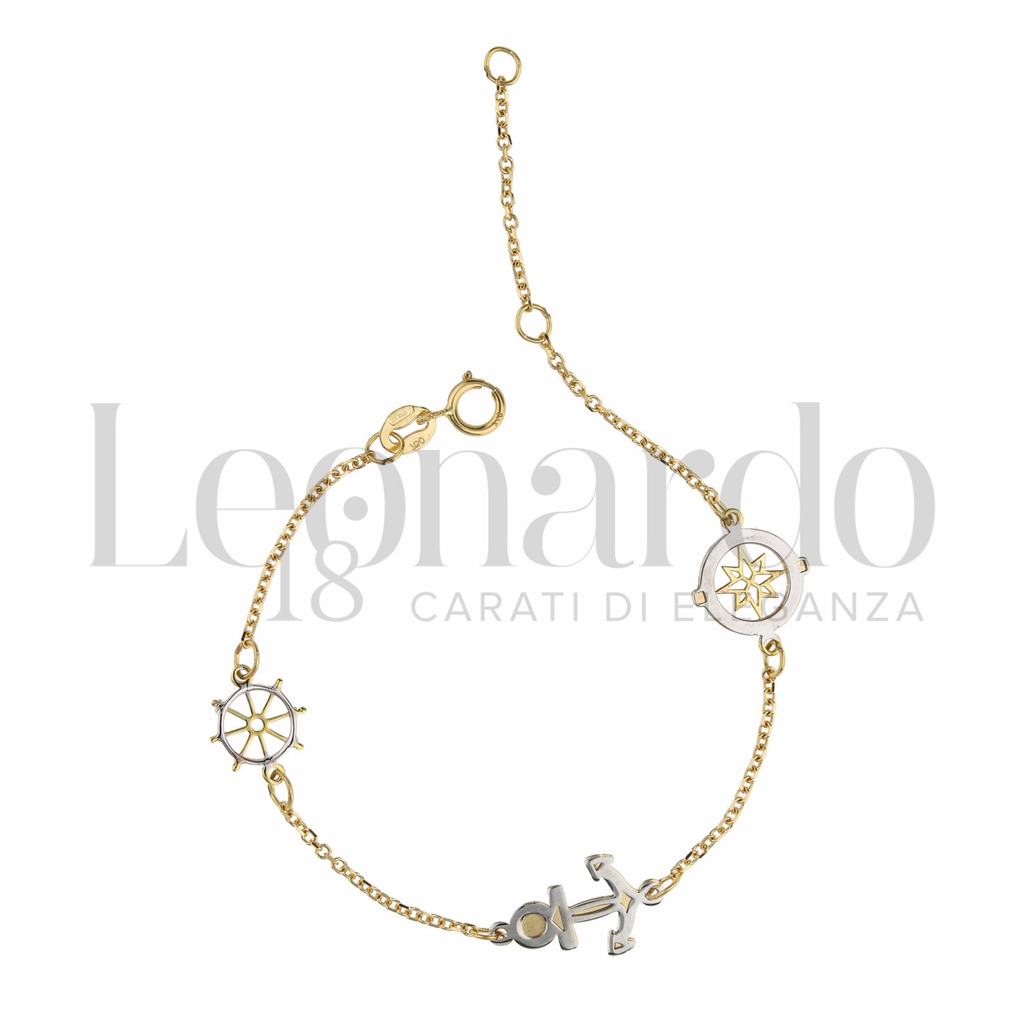 Bracciale con 3 Elementi da Bambina/o in Oro Giallo / Bianco / Rosa 18 Carati