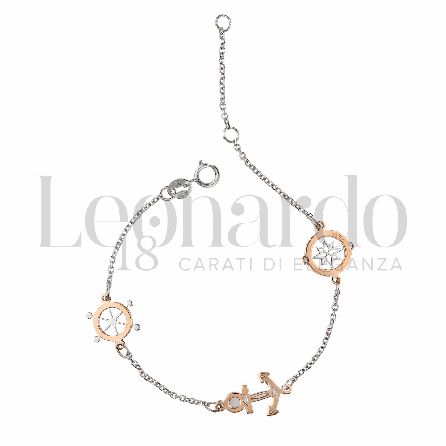 Bracciale con 3 Elementi da Bambina/o in Oro Giallo / Bianco / Rosa 18 Carati