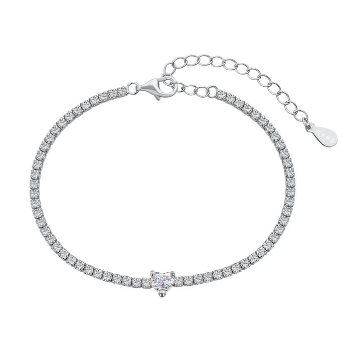 Bracciale Tennis Cuore in Argento 925