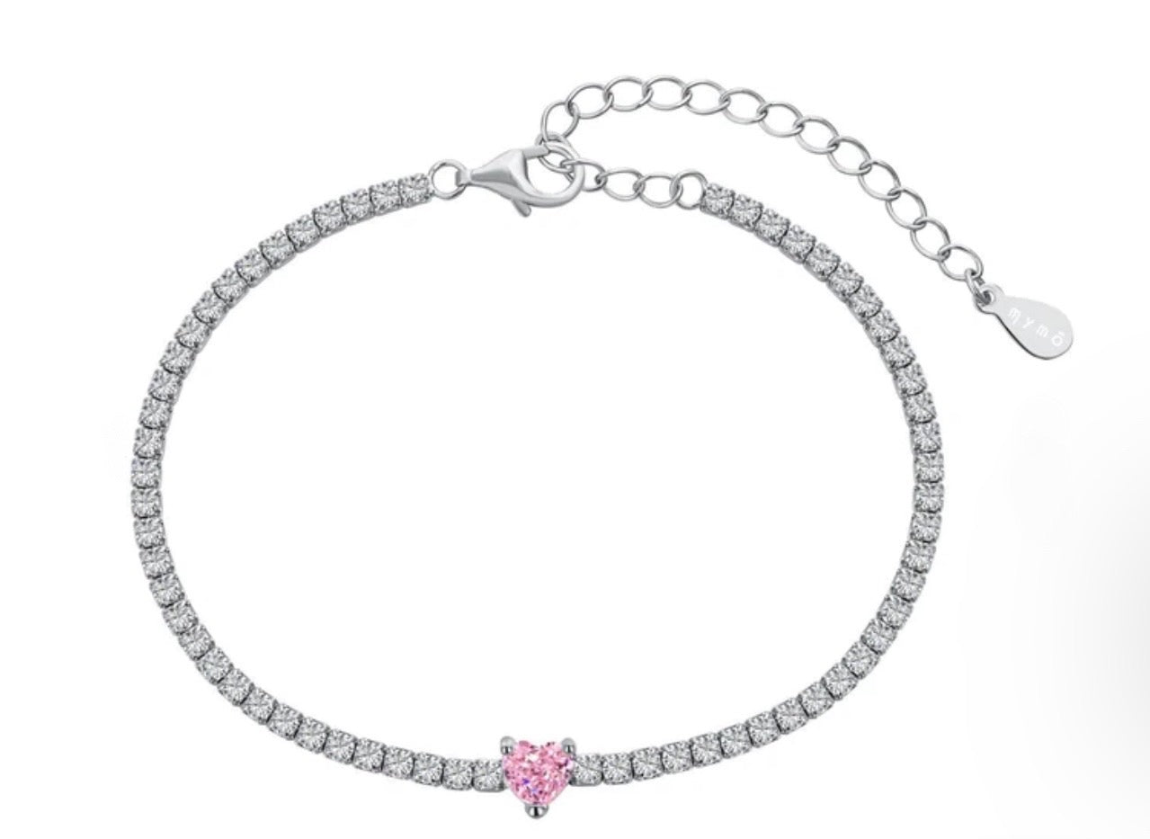 Bracciale Tennis Cuore in Argento 925