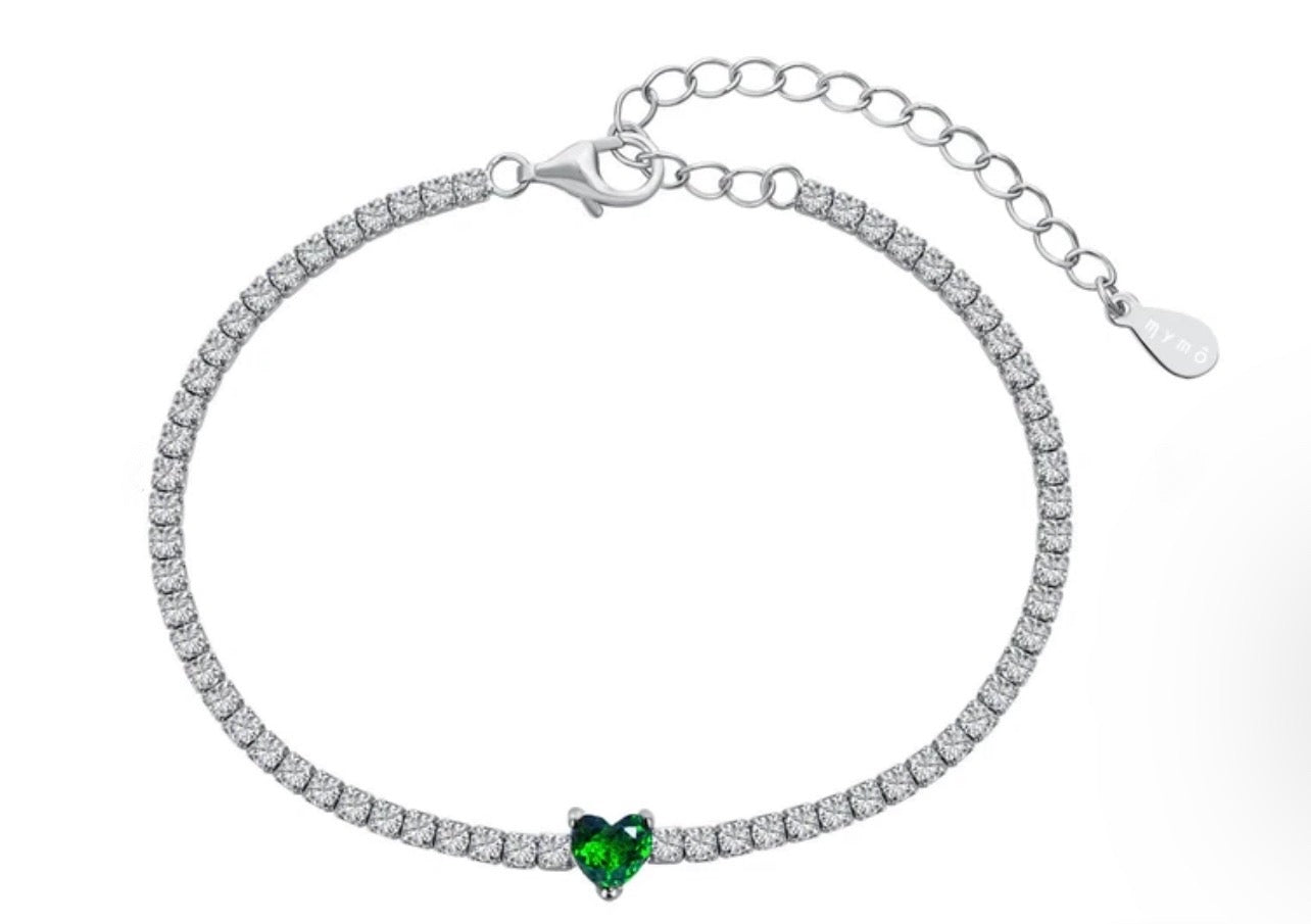 Bracciale Tennis Cuore in Argento 925