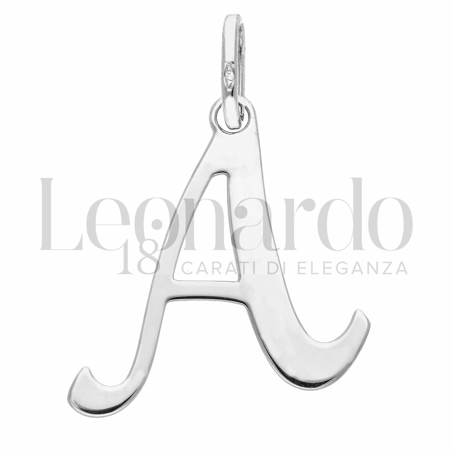 Pendente Letterina in Oro 18 Carati Lettere Dalla A alla Z in Oro Bianco da 1,10 gr.