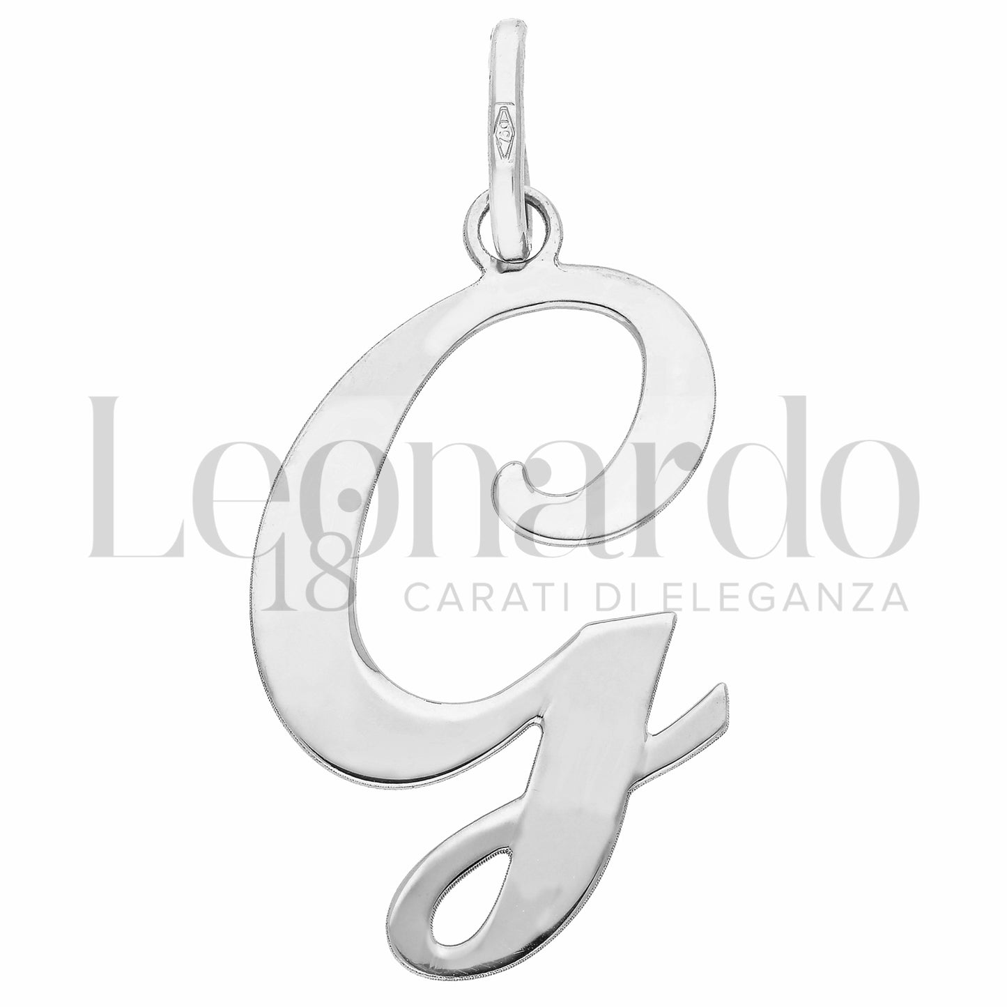 Pendente Letterina in Oro 18 Carati Lettere Dalla A alla Z in Oro Bianco da 1,10 gr.