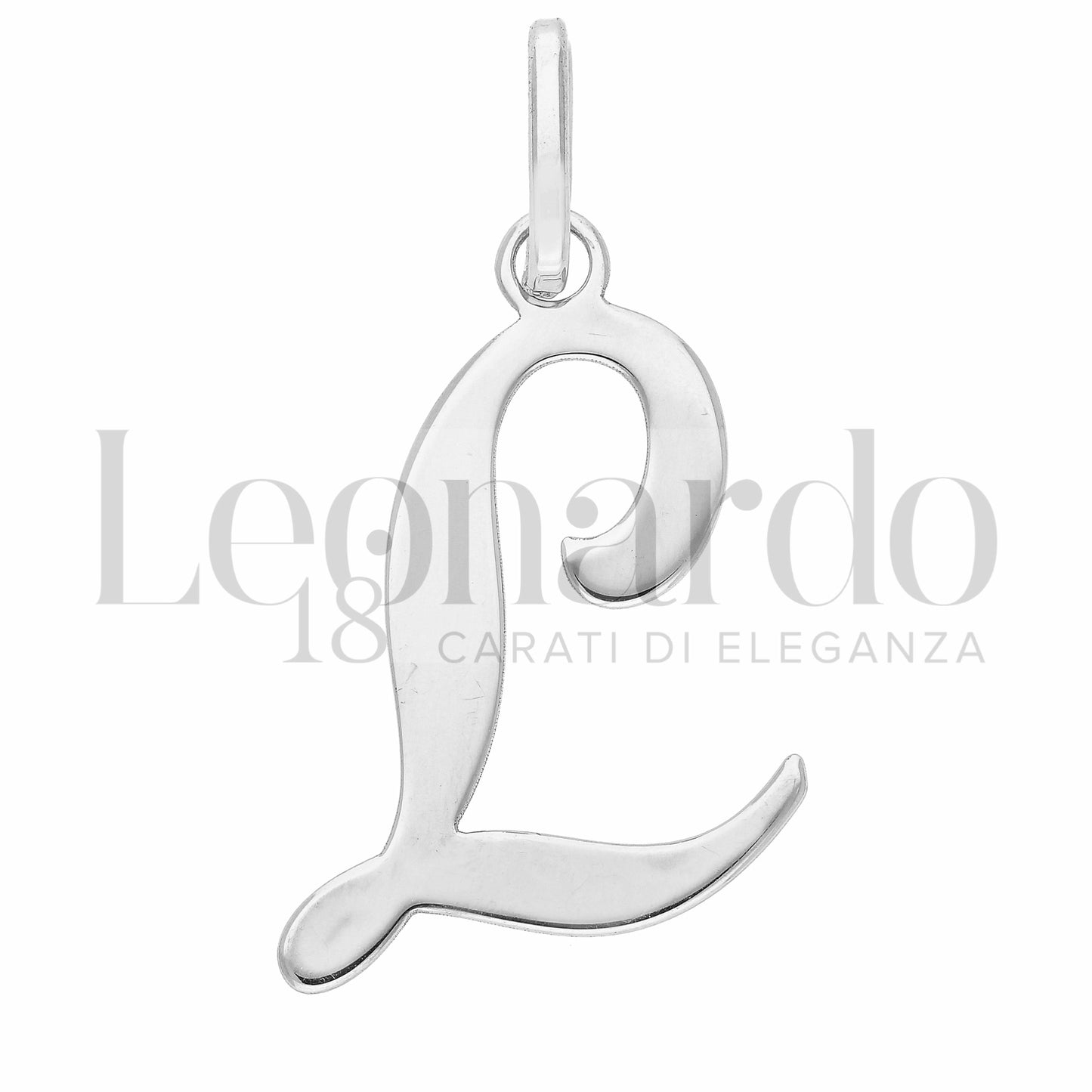 Pendente Letterina in Oro 18 Carati Lettere Dalla A alla Z in Oro Bianco da 1,10 gr.