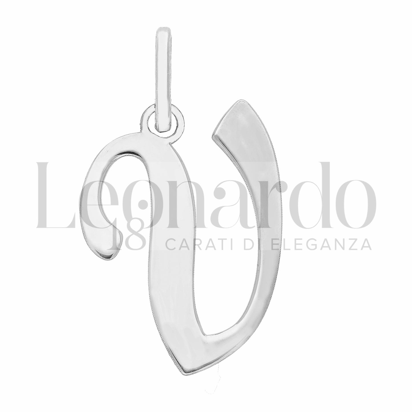 Pendente Letterina in Oro 18 Carati Lettere Dalla A alla Z in Oro Bianco da 1,10 gr.