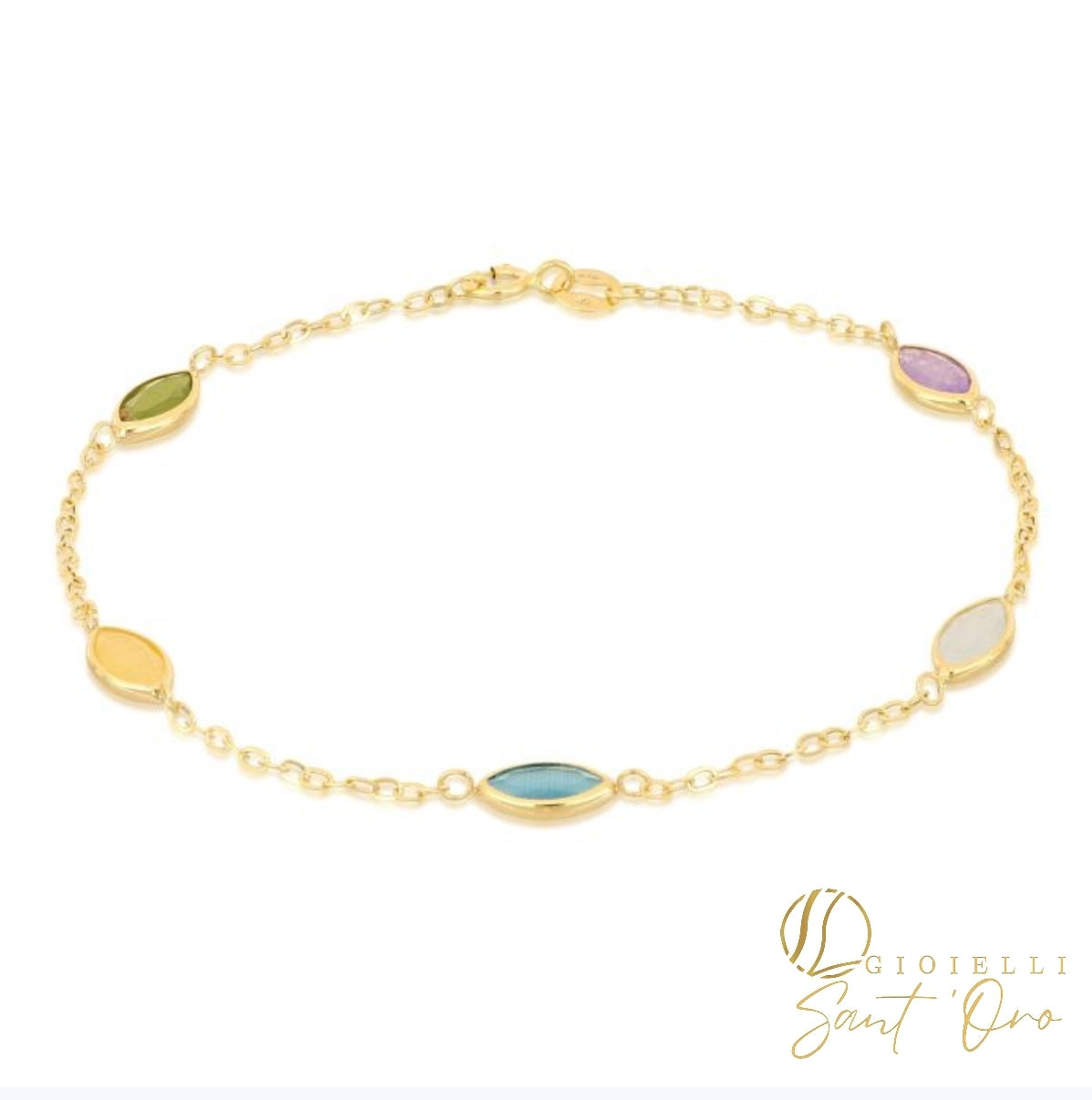 Bracciale con pietre multicolor in Oro 18kt - Gioielli Sant’Oro