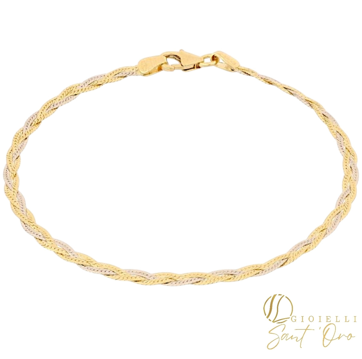 Bracciale intrecciato Bicolore in Oro 18kt - Gioielli Sant’Oro